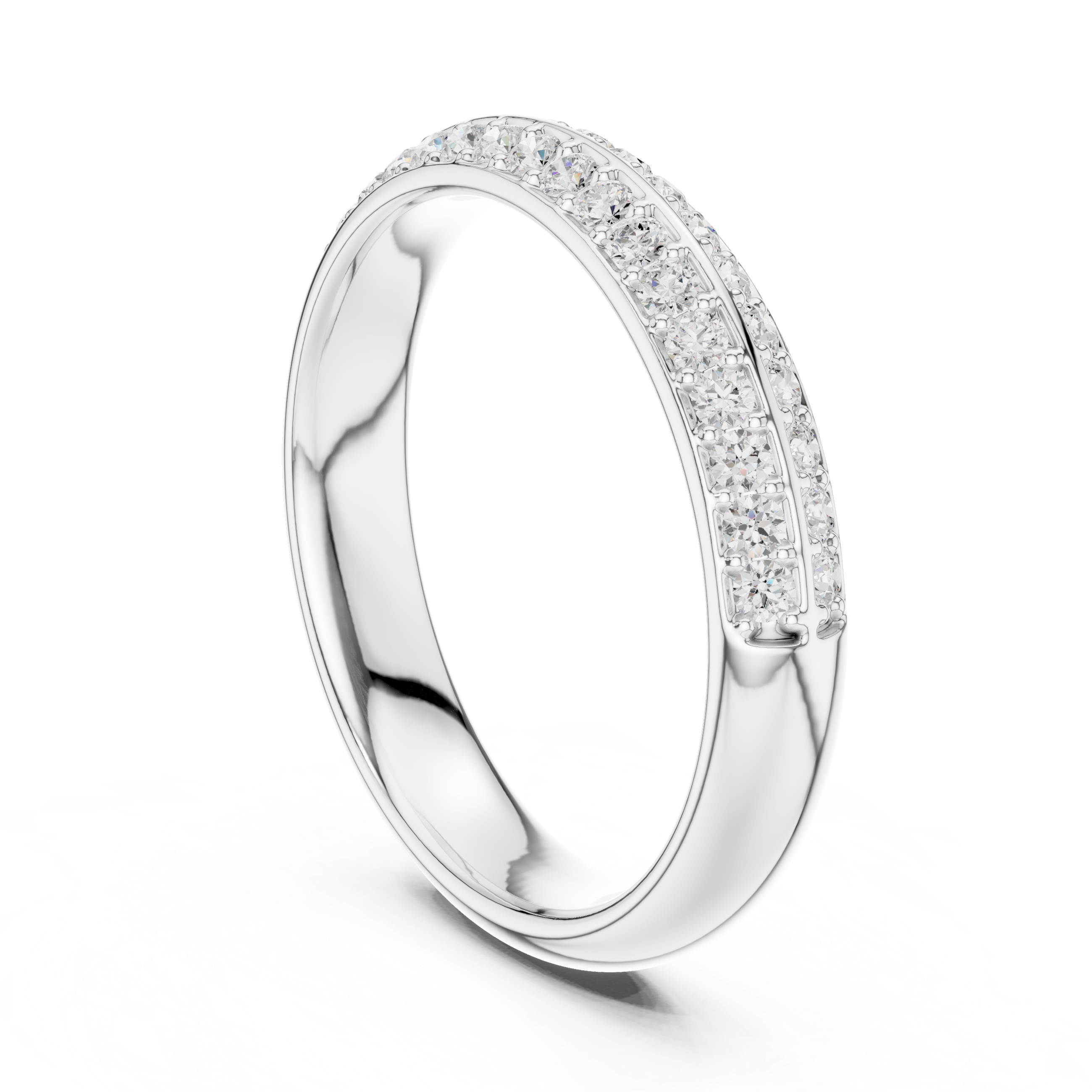 Double Row Pave Diamond Eternity Band