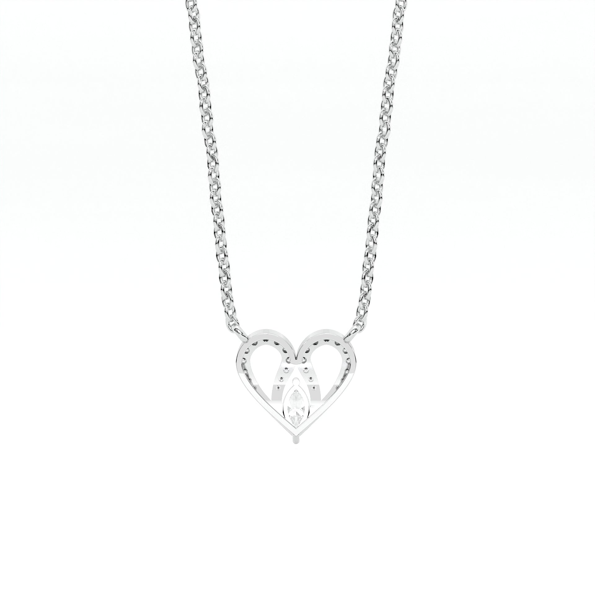 925 sterling Heart Diamond Necklaces