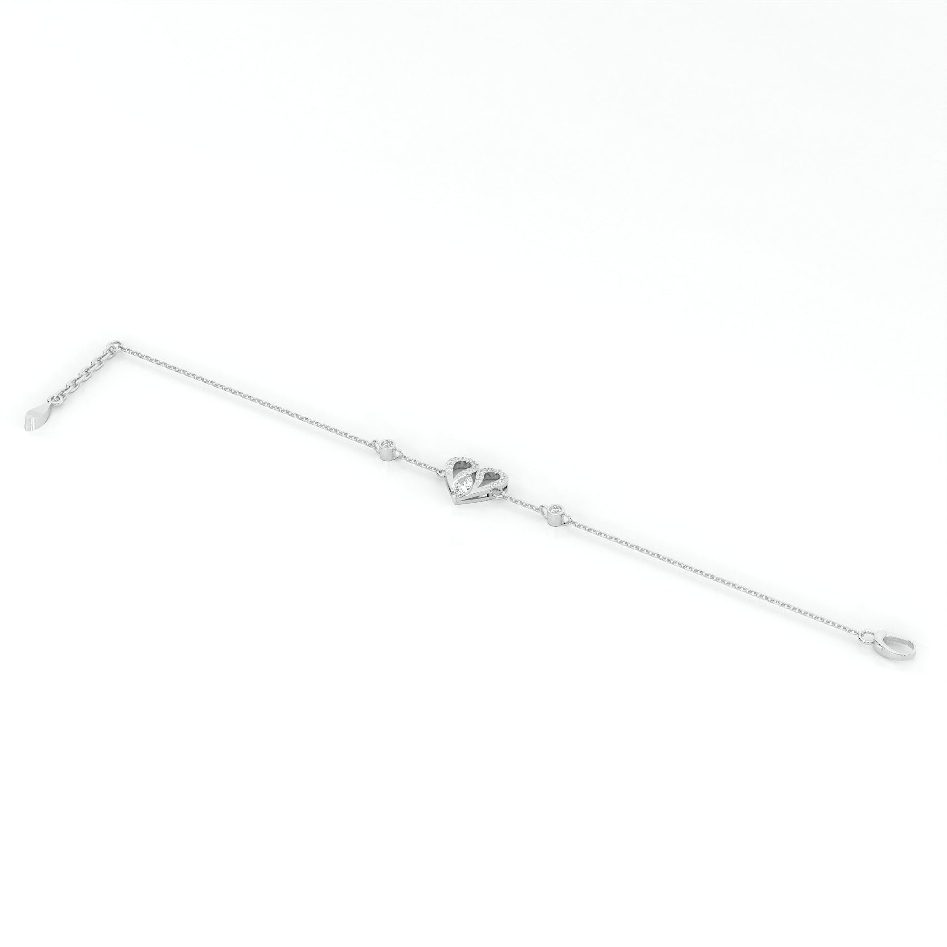 925 sterling Heart Diamond Bracelets