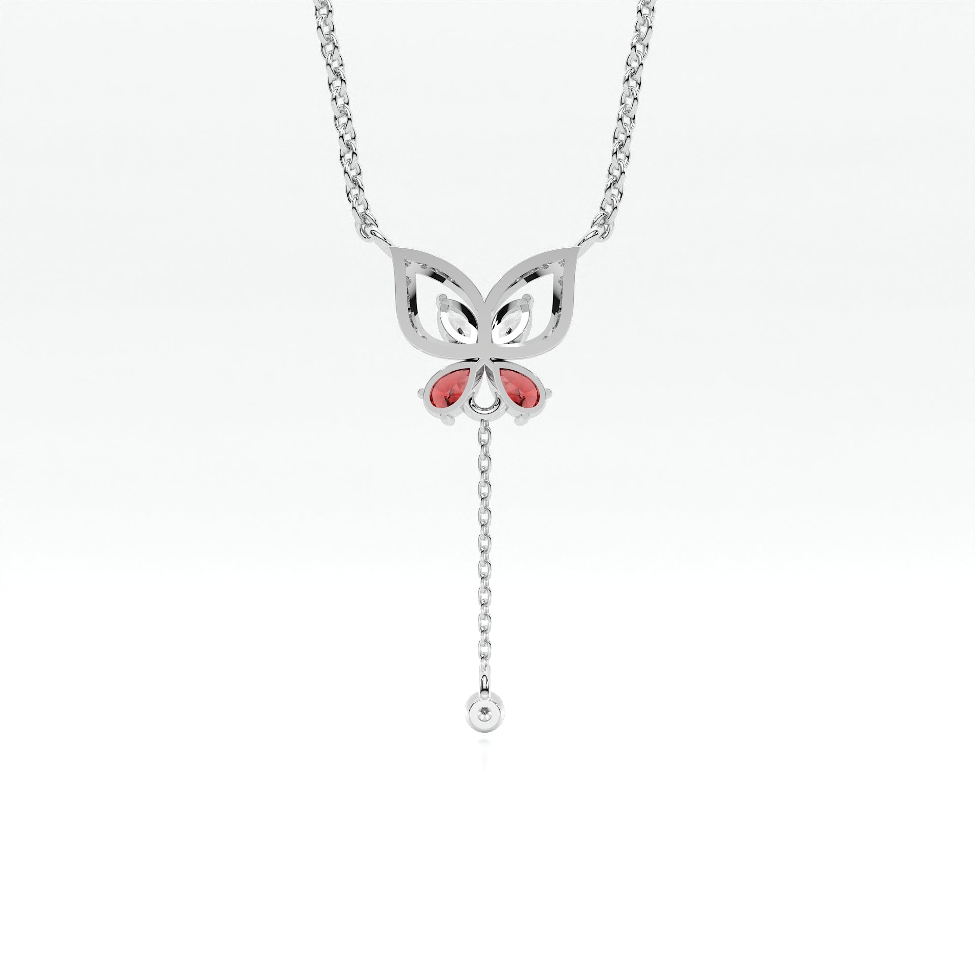925 sterling silver Butterfly Necklaces with Red Stone for women India