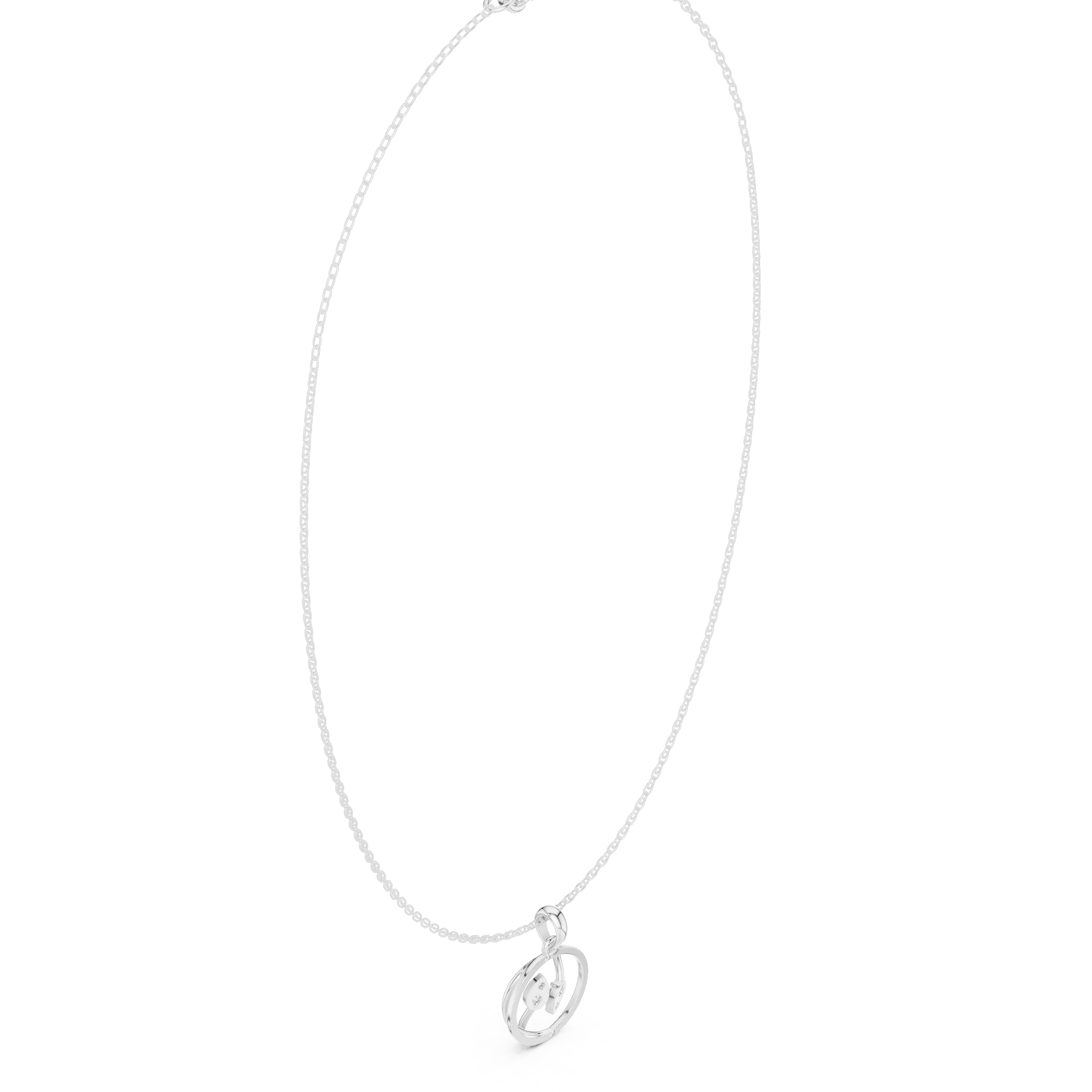 Swirl Knot Diamond Pendant Necklace