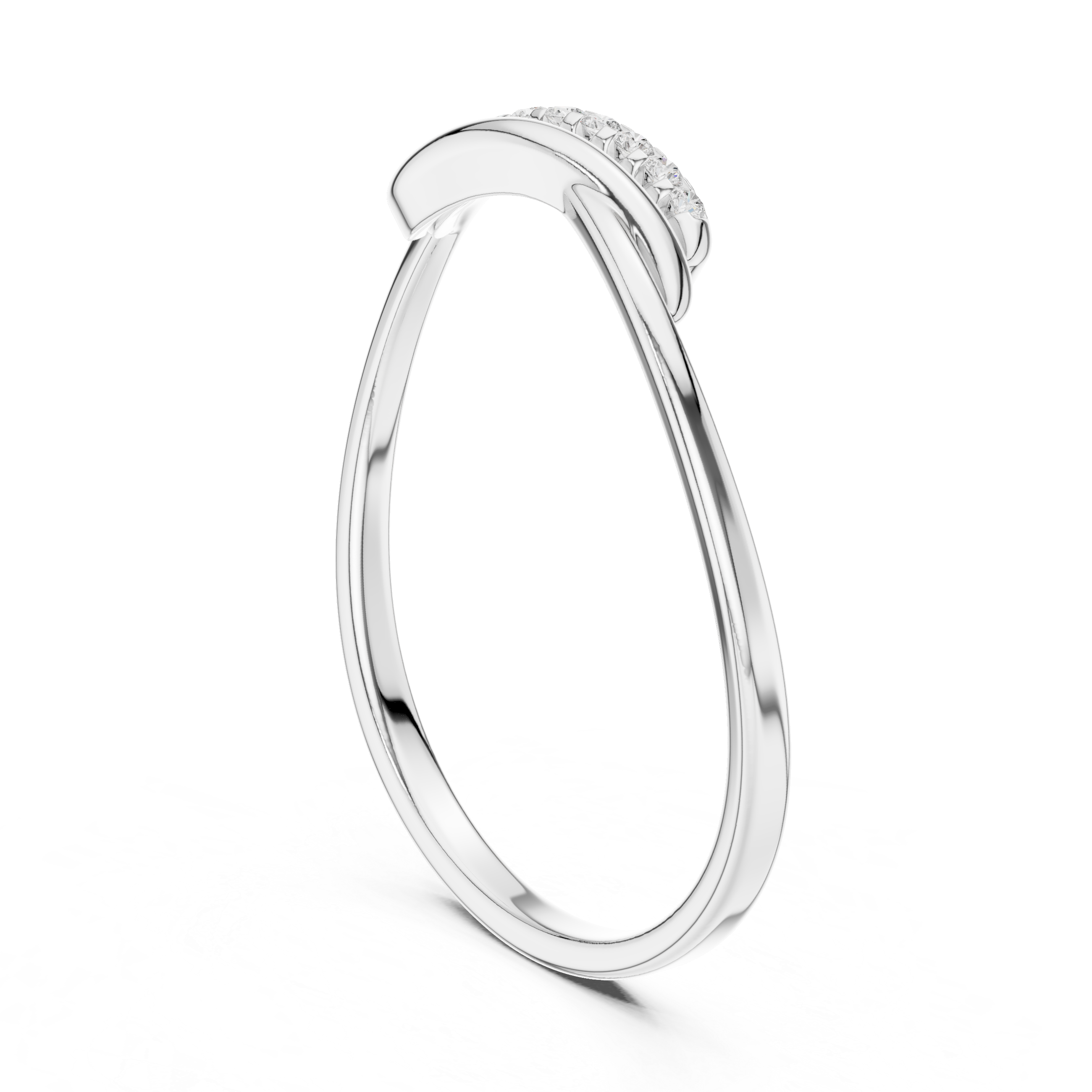 wave design diamond ring with twisted band