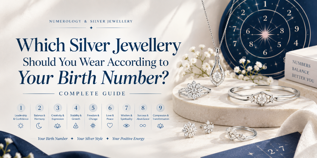 925 sterling silver jewellery with a numerology wheel and birth numbers 1–9.
