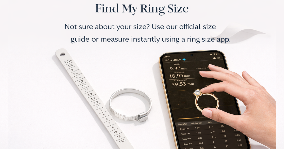 How to measure ring size at home using mobile app and ring sizer tool, jewellery size guide for accurate ring fitting