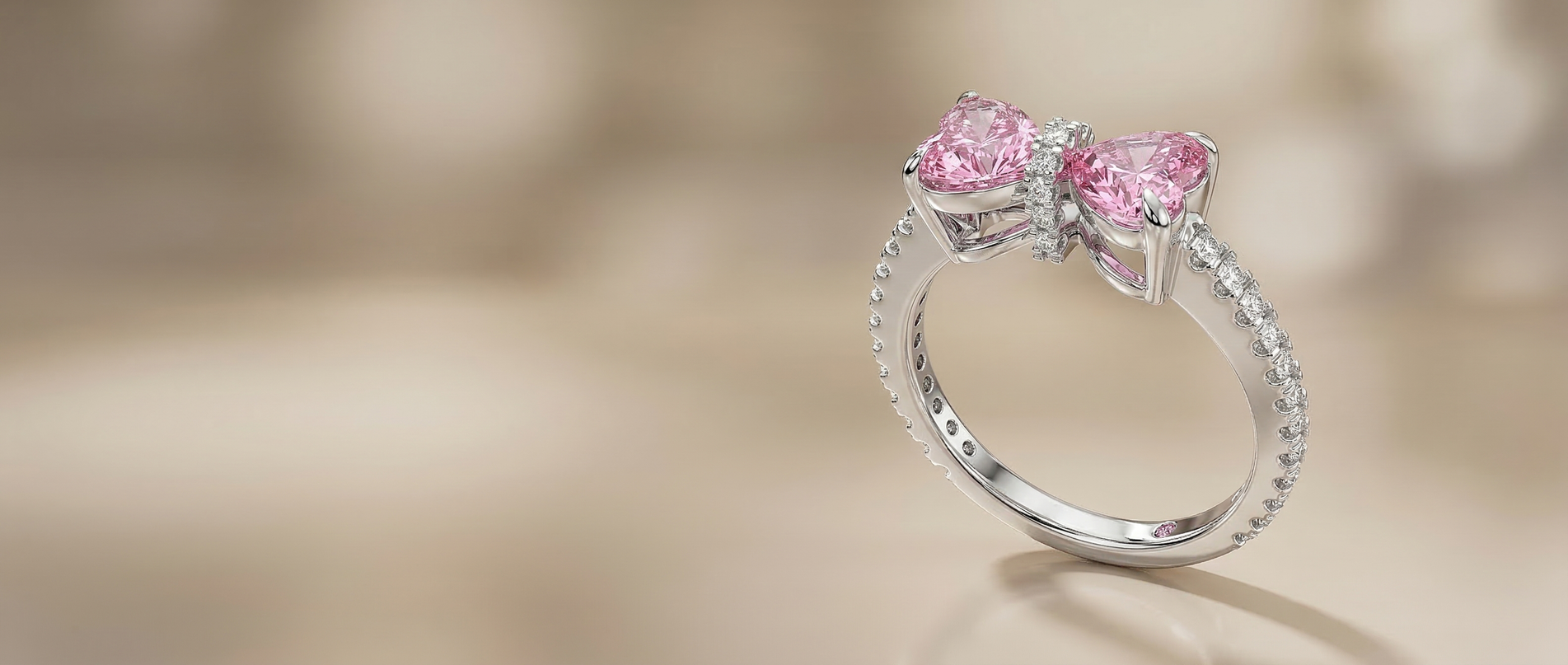 925 sterling silver pink stone designer ring India