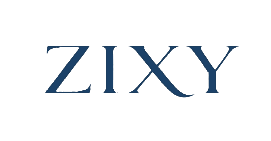 ZIXY logo in blue on a white background
