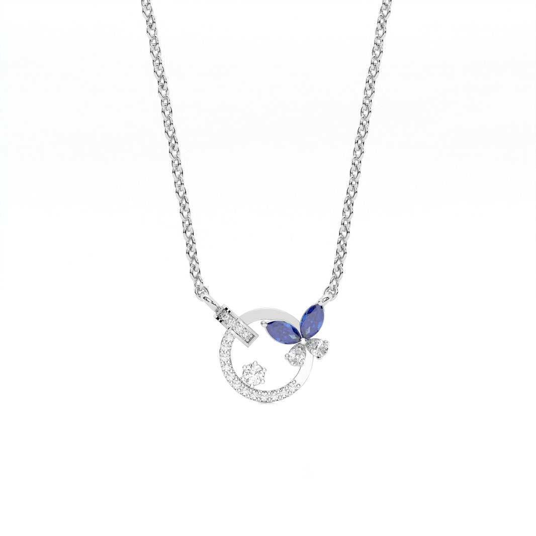 925 sterling silver Blue Butterfly Necklaces for women India