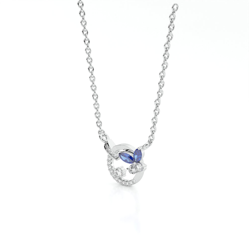 925 sterling silver Blue Butterfly Necklaces for women India