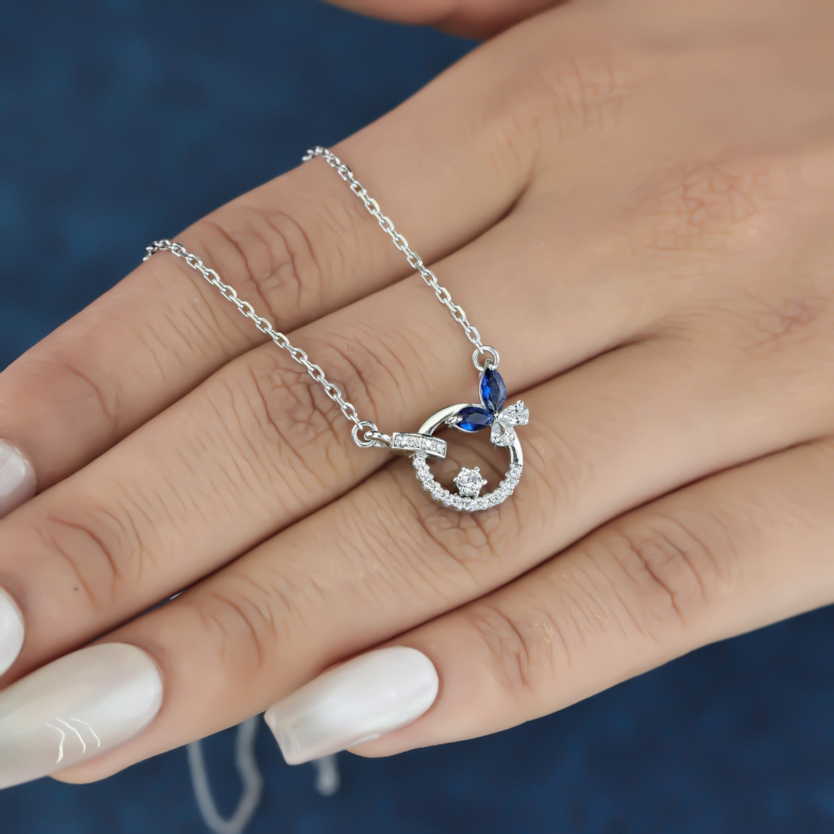925 sterling silver Blue Butterfly Necklace for women India