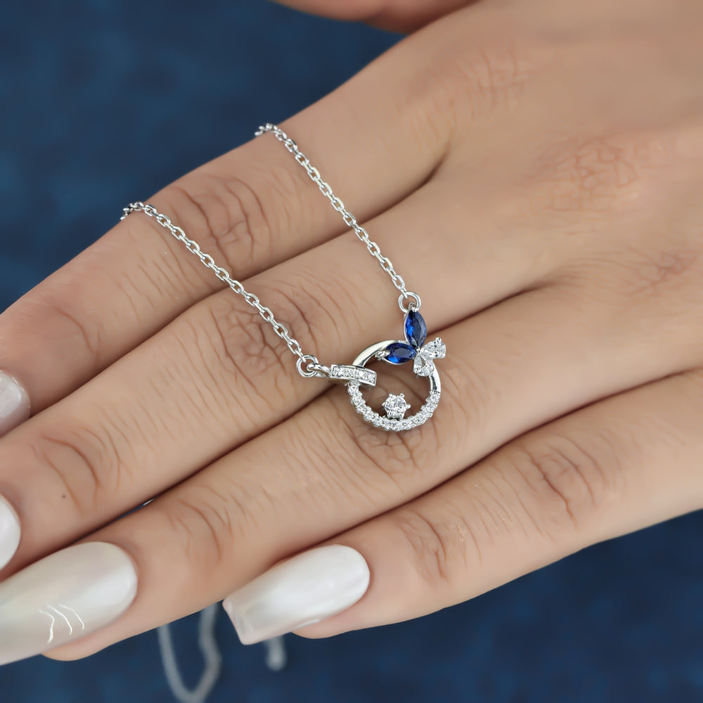 925 sterling silver Blue Butterfly Necklace for women India