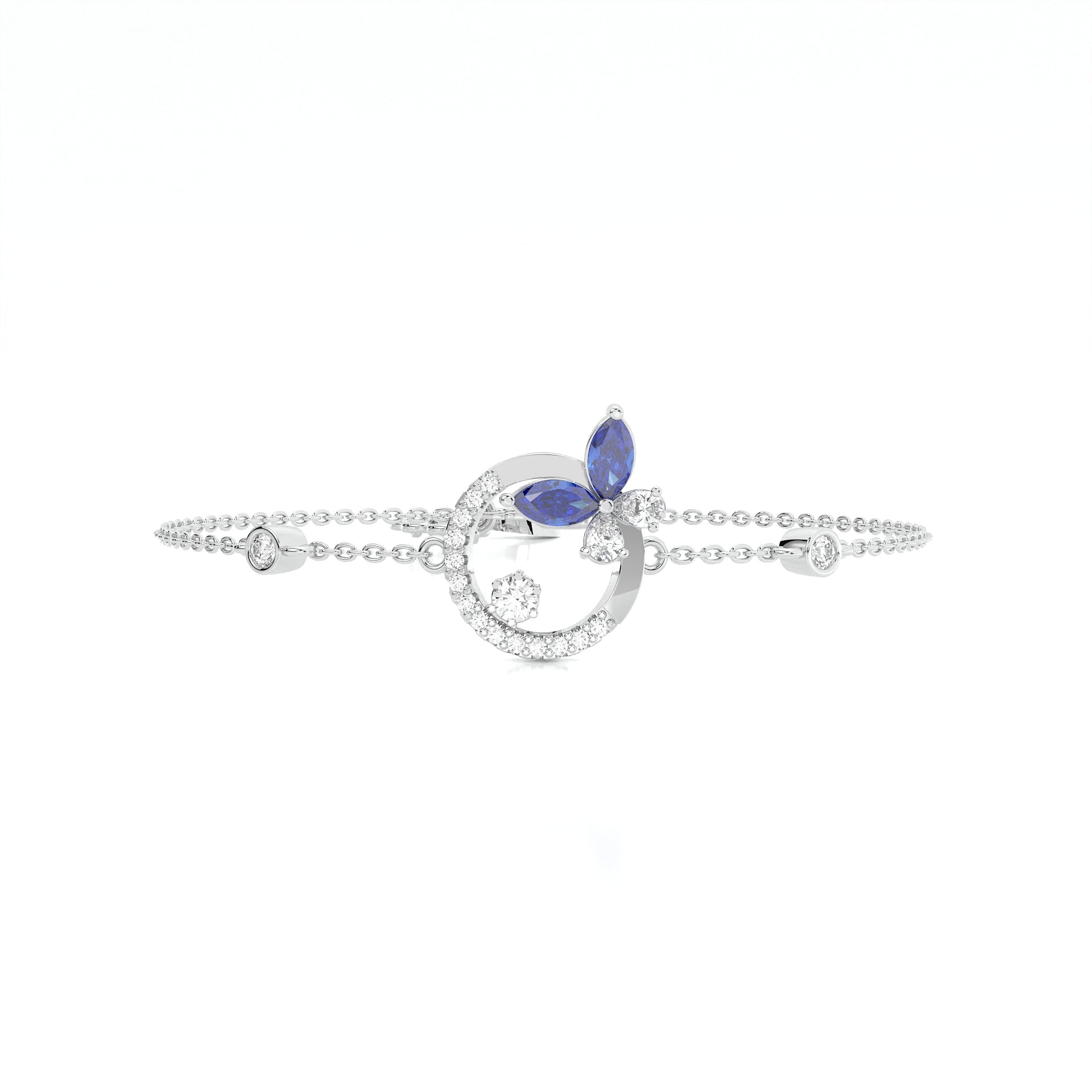 925 sterling silver blue butterfly bracelets for women India