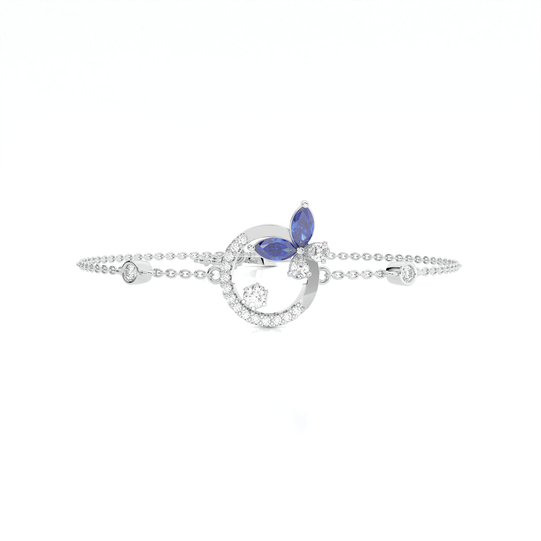 925 sterling silver blue butterfly bracelets for women India