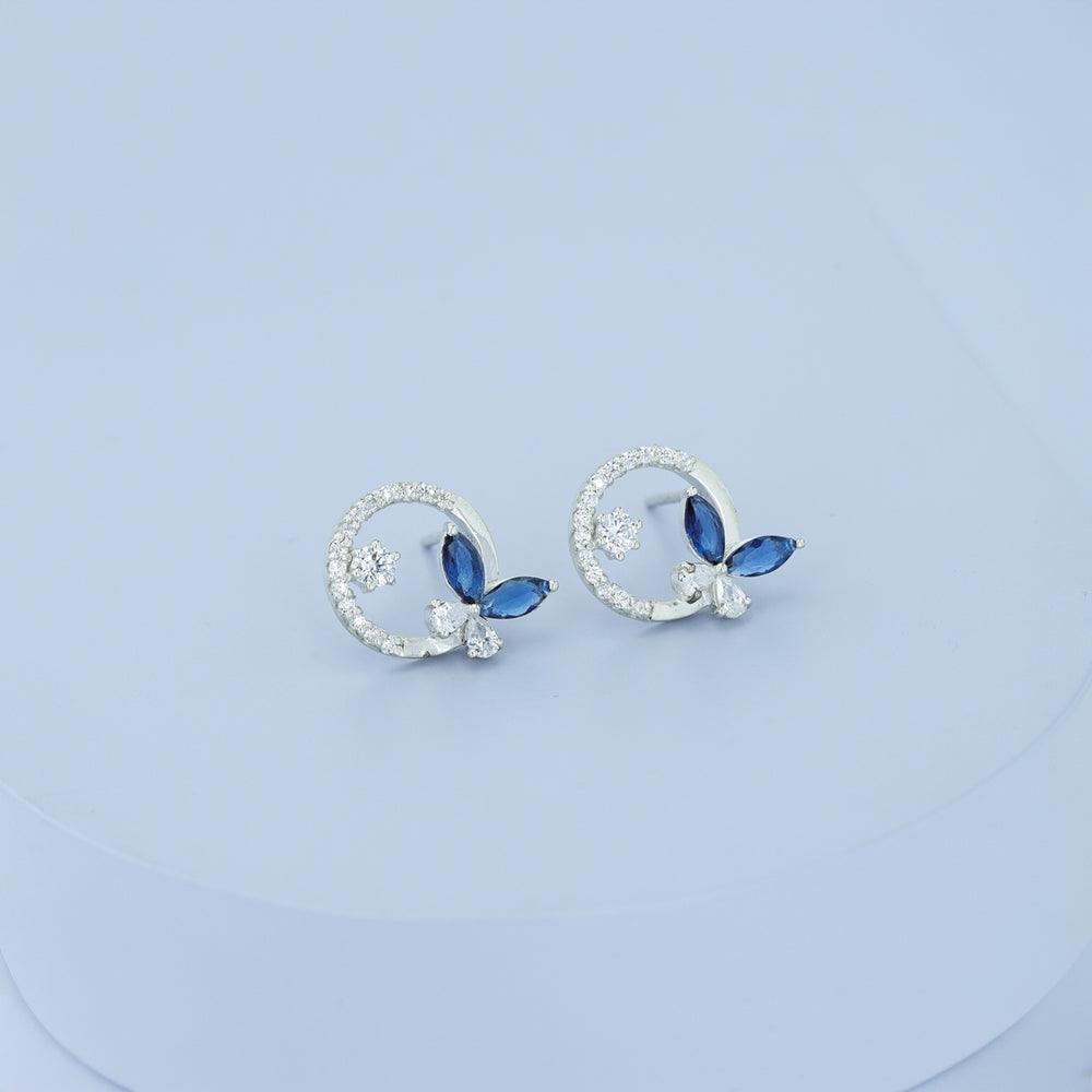 925 sterling silver blue butterfly earrings for women India