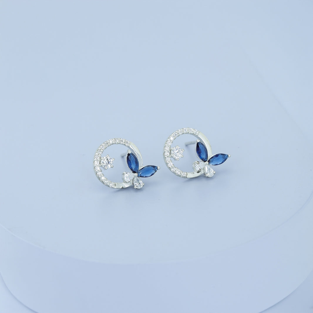 925 sterling silver blue butterfly earrings for women India
