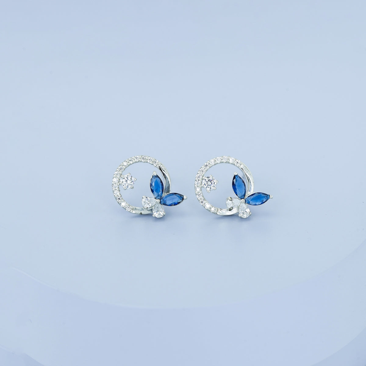925 sterling silver blue butterfly earrings for women India
