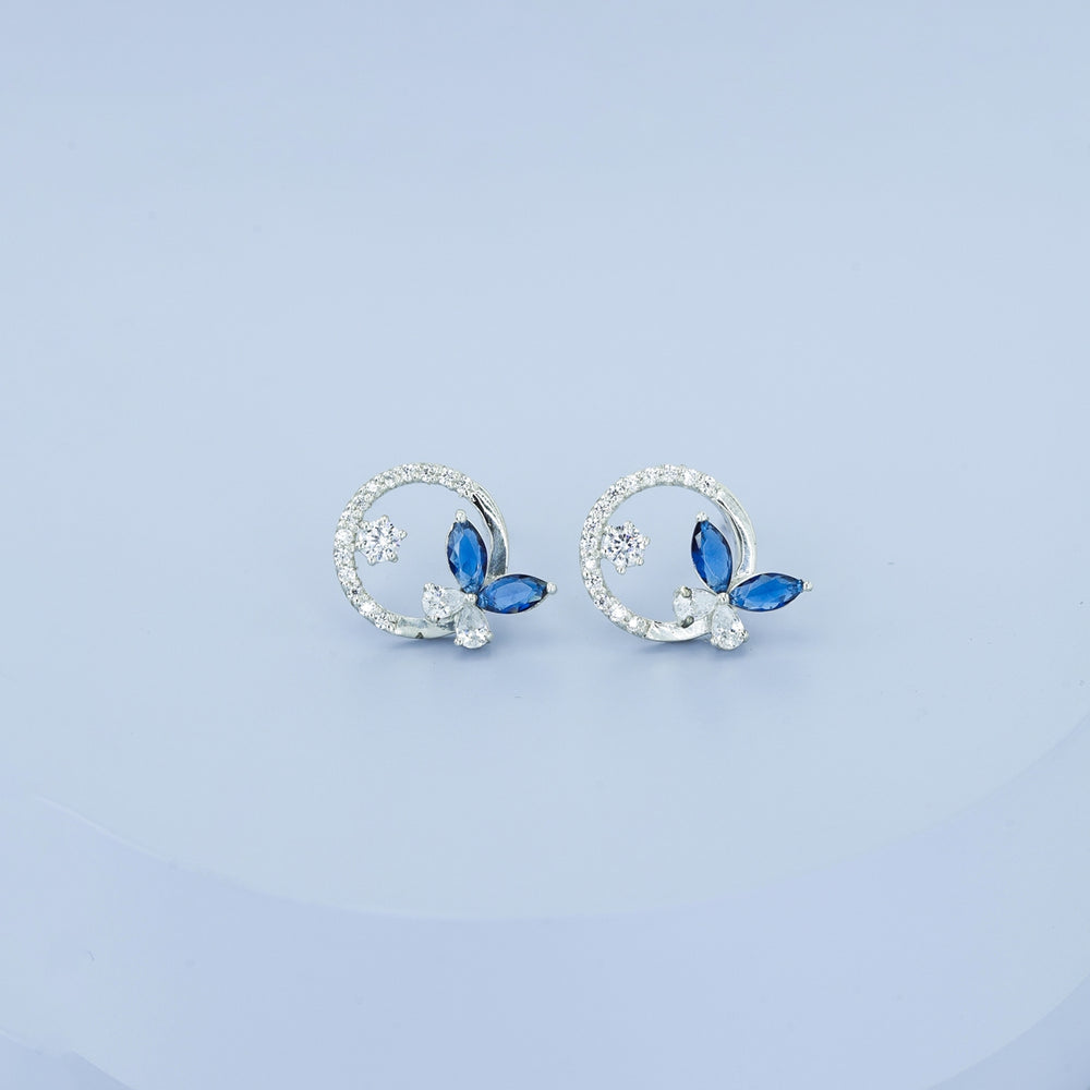 925 sterling silver blue butterfly earrings for women India