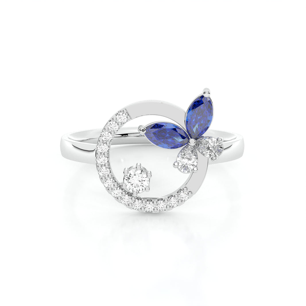 925 sterling silver Blue Butterfly Rings for women India