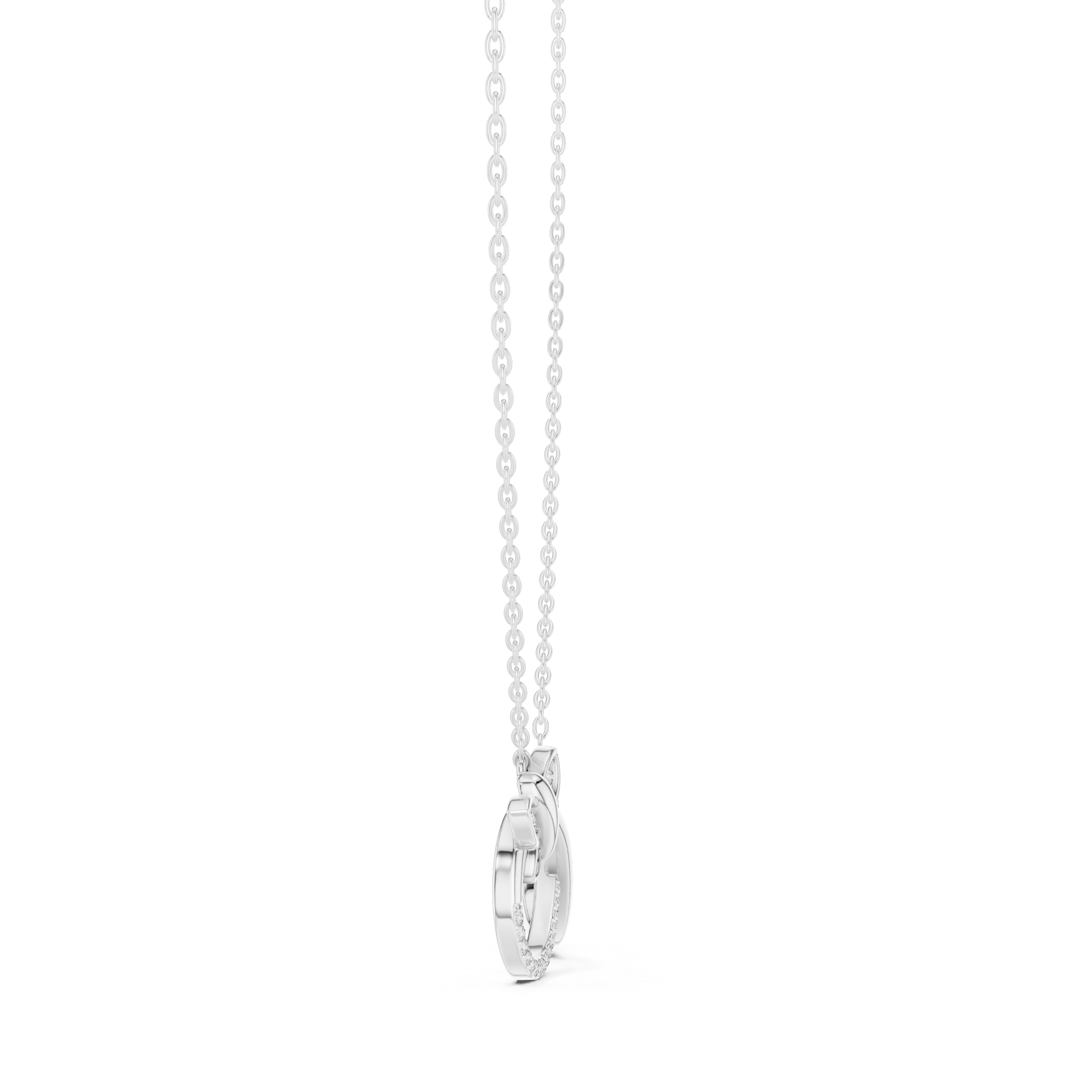 Butterfly infinity diamond pendant necklace with pave butterfly