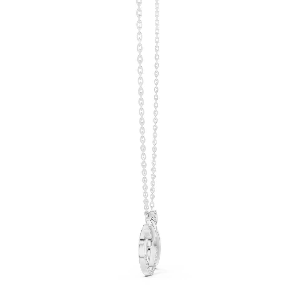 Butterfly infinity diamond pendant necklace with pave butterfly