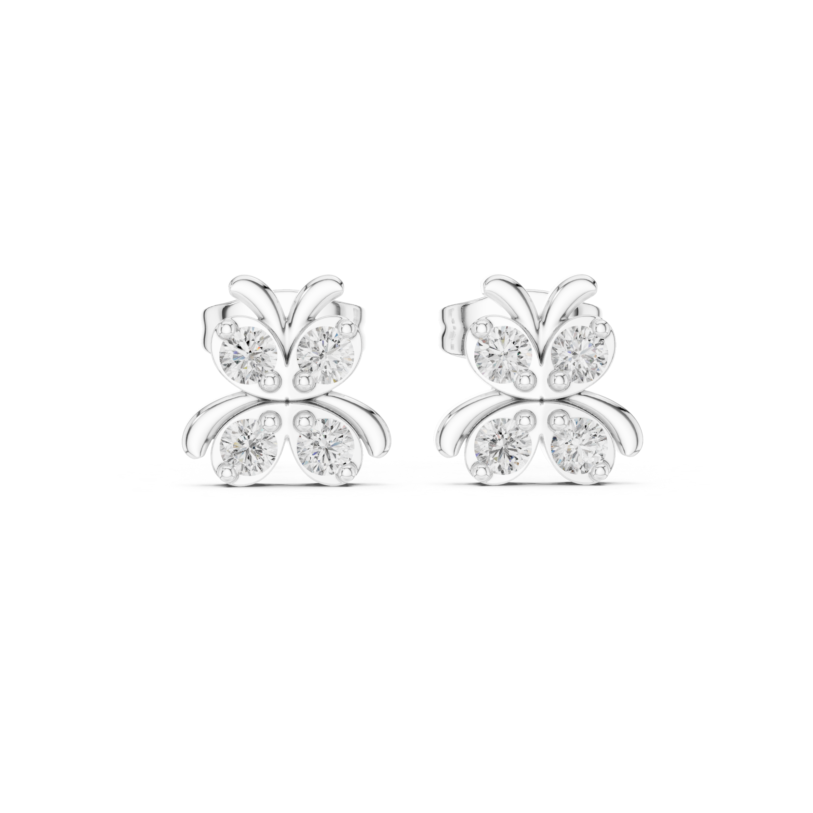 Butterfly stud earrings with sparkling stone detailing