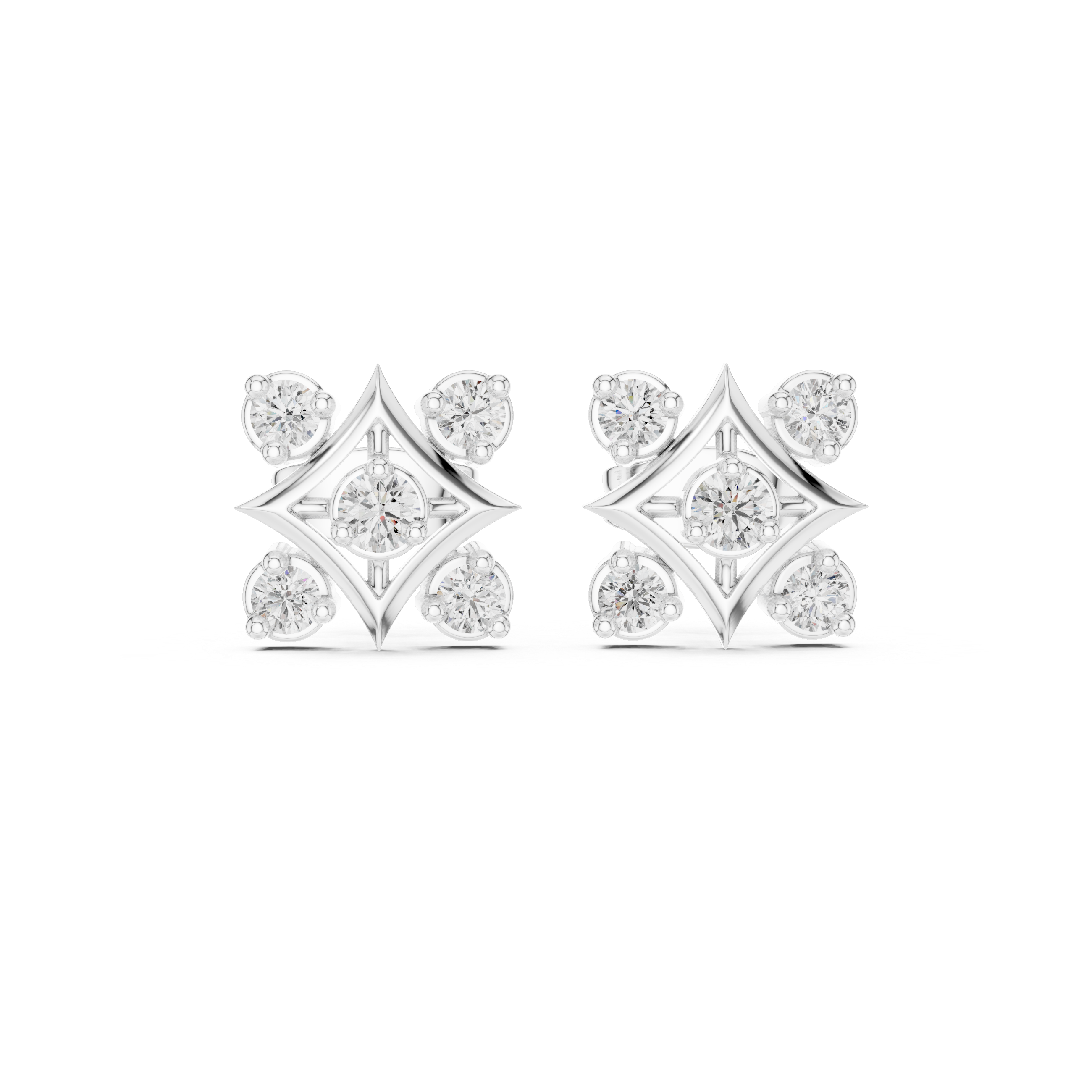 Cascade drop earrings with graduating stone stack detailing