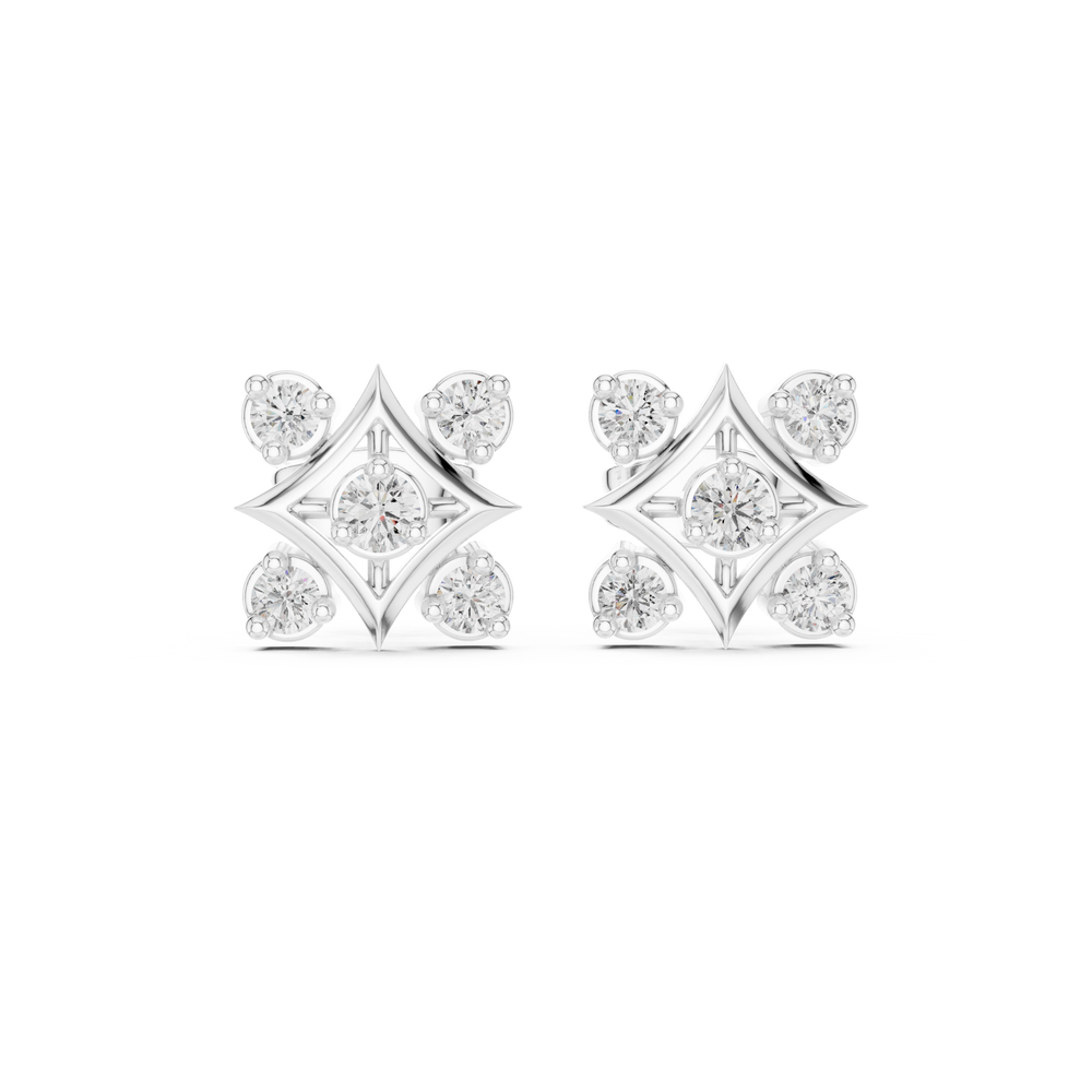Cascade drop earrings with graduating stone stack detailing