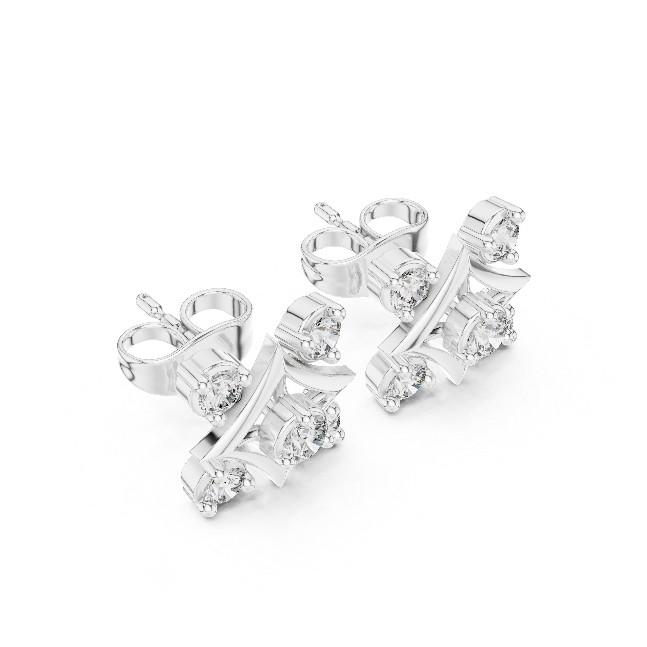 Cascade drop earrings with graduating stone stack detailing