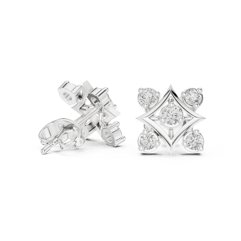 Cascade drop earrings with graduating stone stack detailing