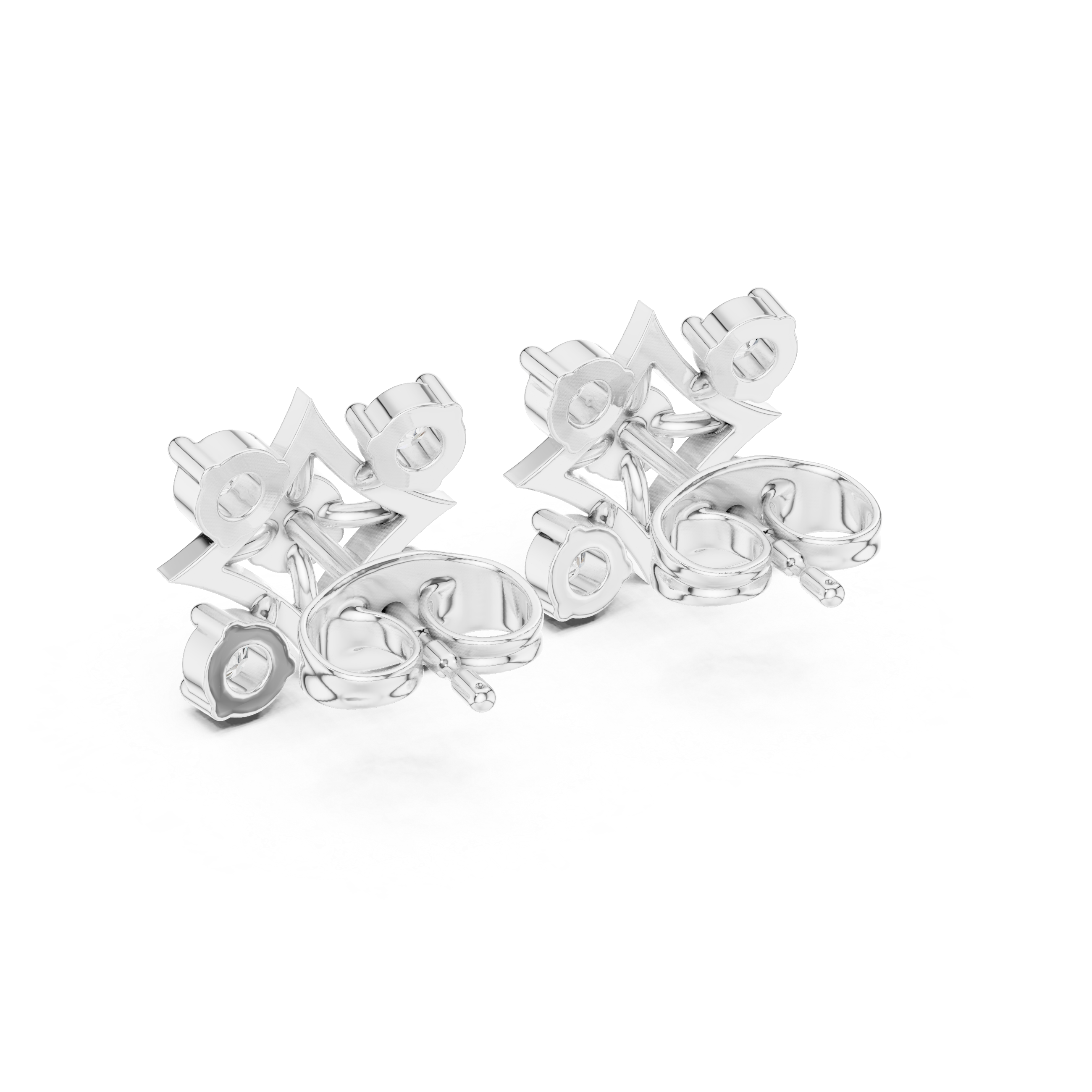 Cascade drop earrings with graduating stone stack detailing
