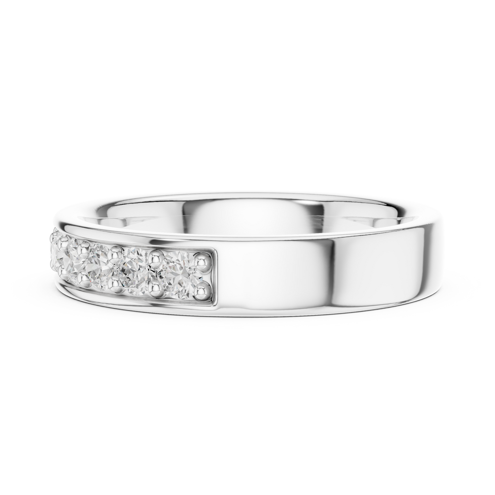 Channel set eternity band ring with continuous row of sparkling stones