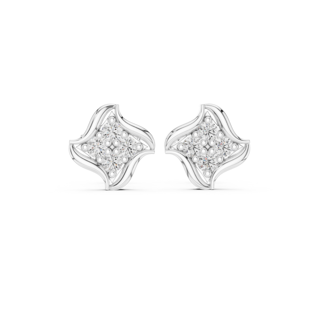 Curved bar stud earrings with sparkling stone embellishment