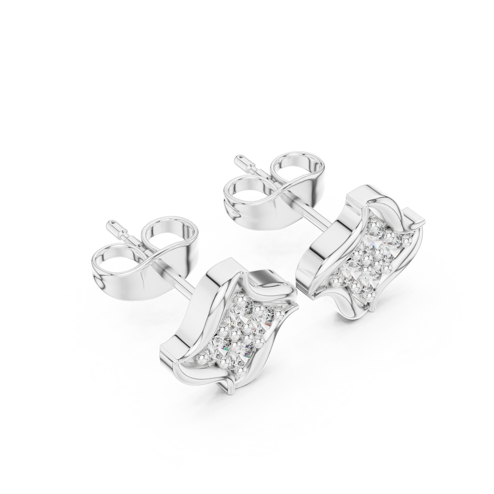 Curved bar stud earrings with sparkling stone embellishment