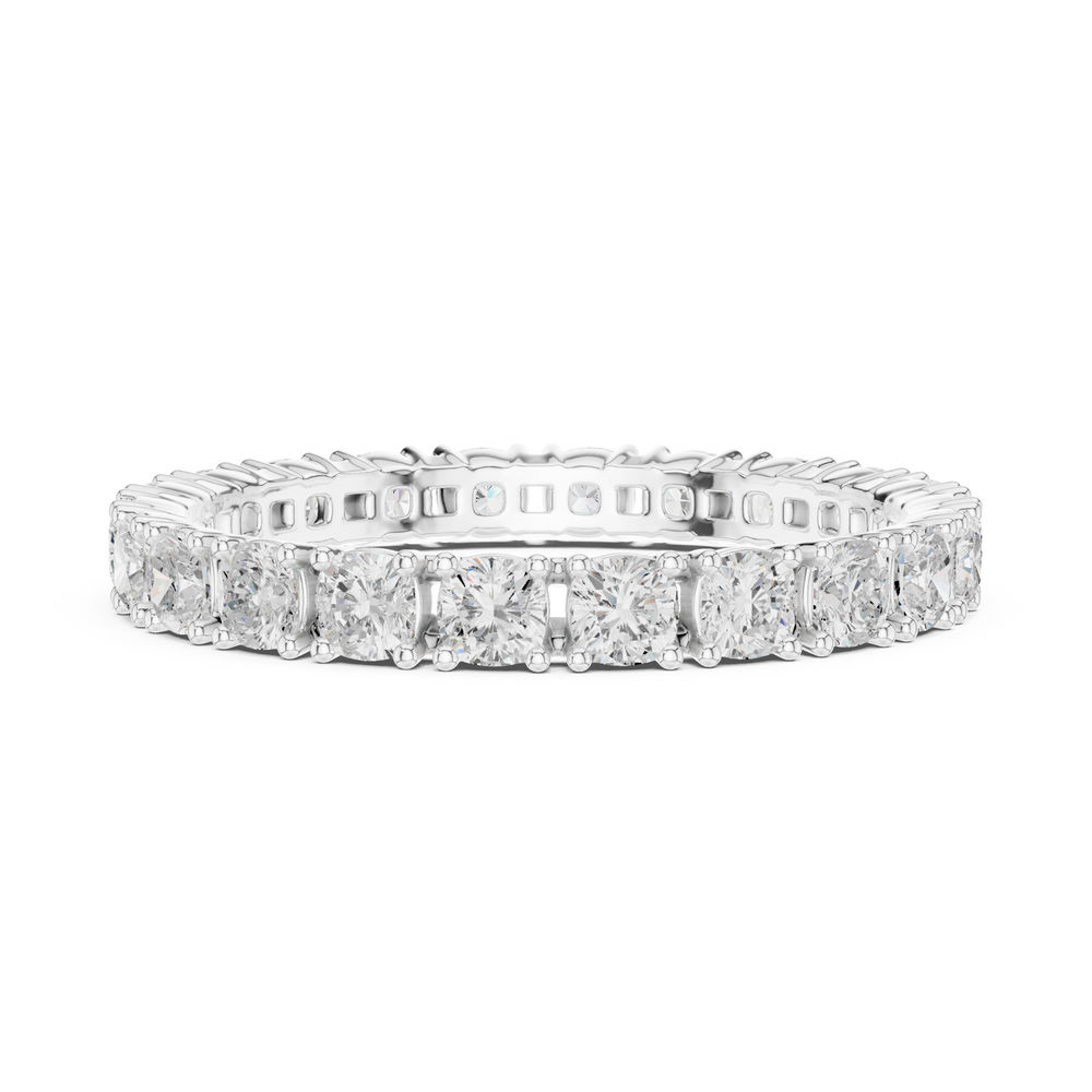 Full eternity cushion cut diamond band ring 