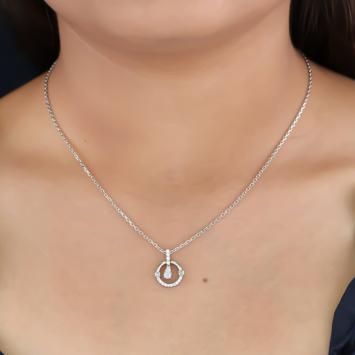 925 sterling silver Dancing Diamond Necklace