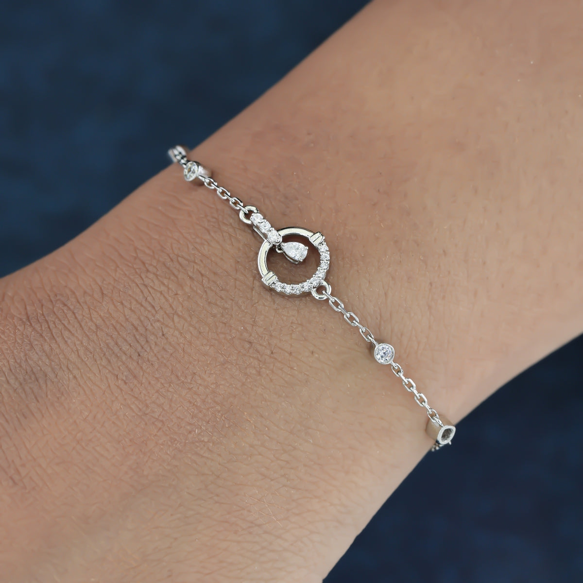 925 sterling silver Dancing Diamond Bracelet