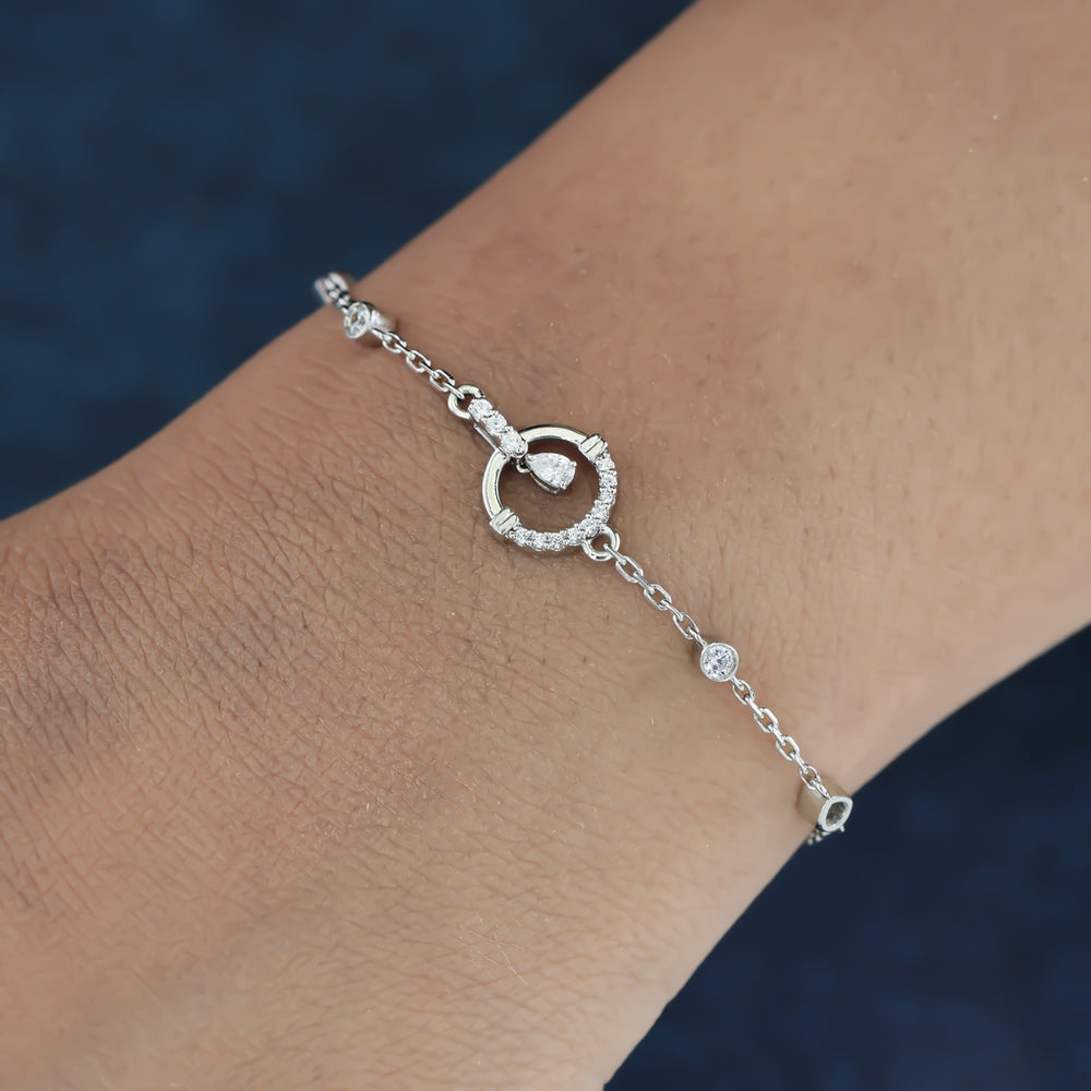 925 sterling silver Dancing Diamond Bracelet