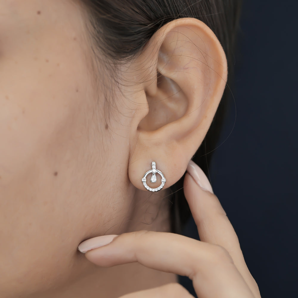 925 sterling silver Dancing Diamond Earrings