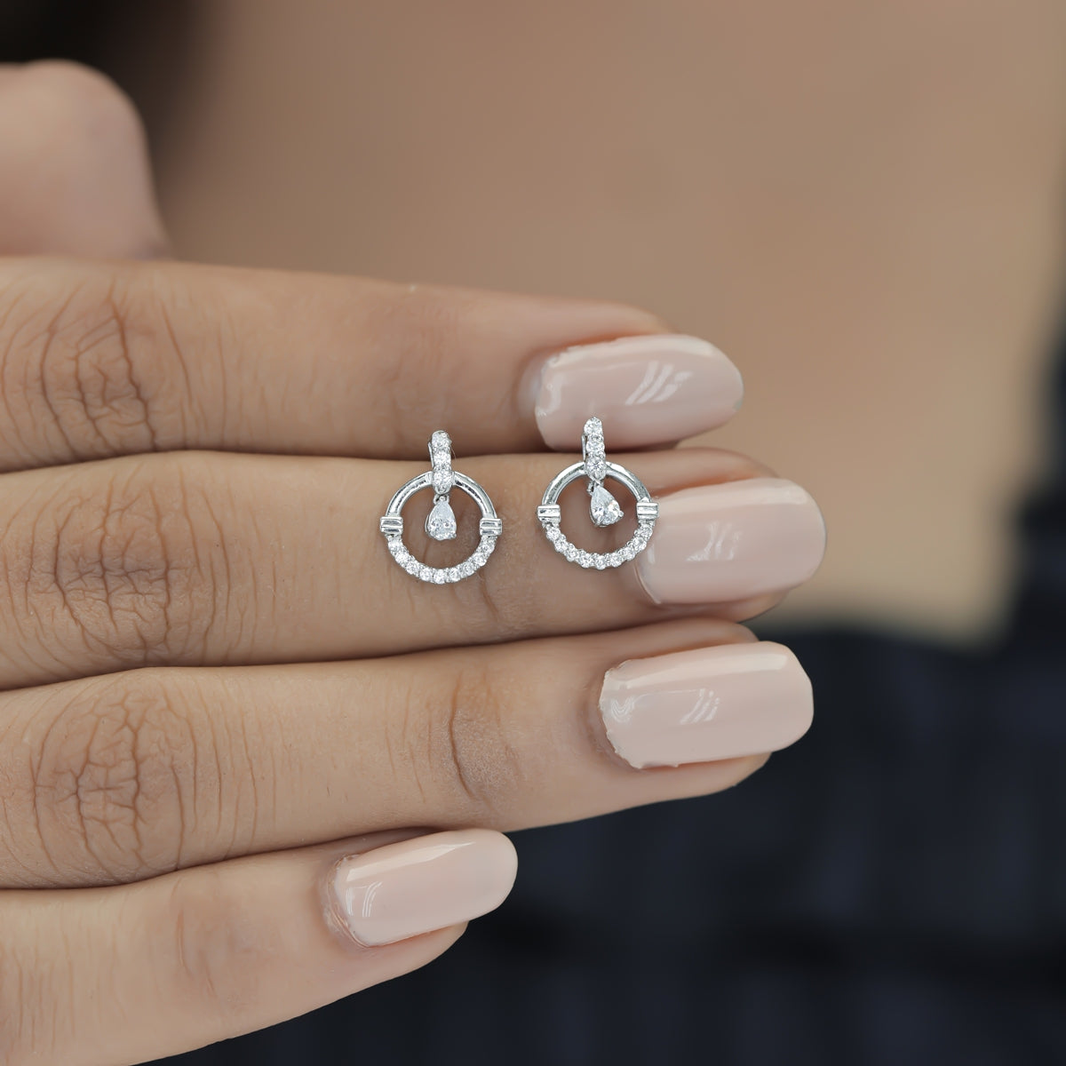 925 sterling silver Dancing Diamond Earrings