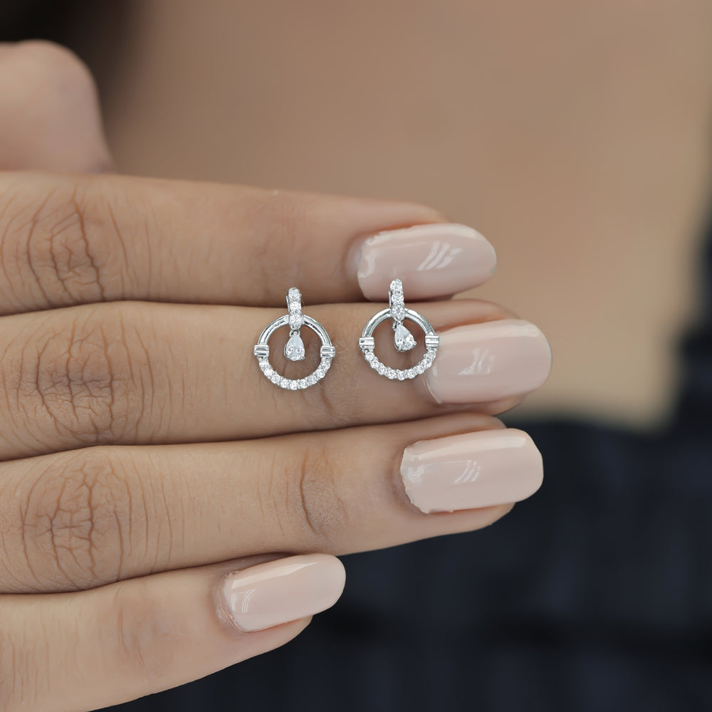 925 sterling silver Dancing Diamond Earrings
