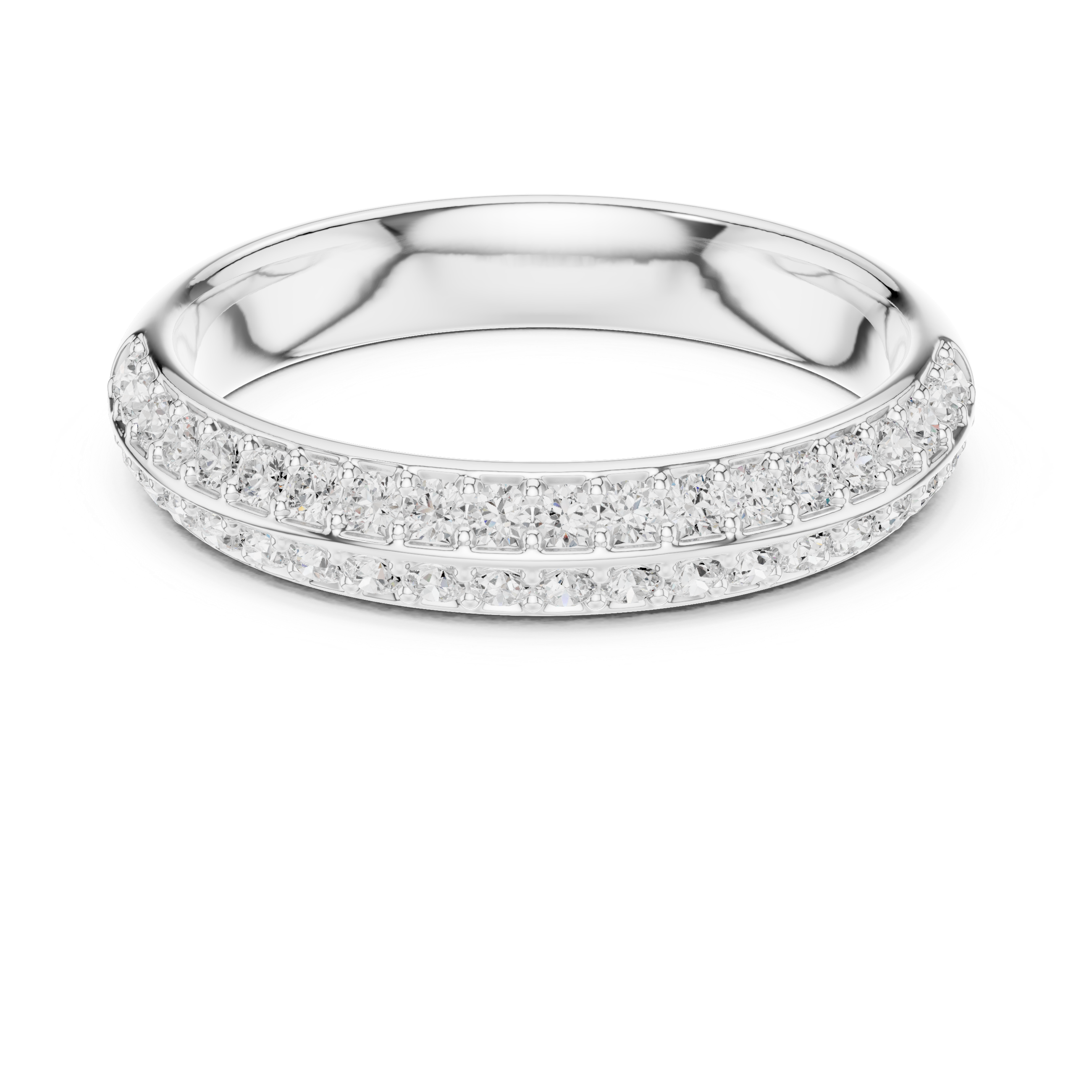 Double Row Pave Diamond Eternity Band