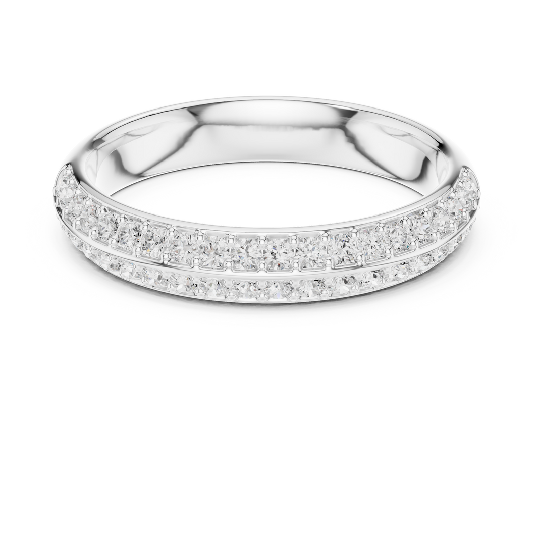 Double Row Pave Diamond Eternity Band