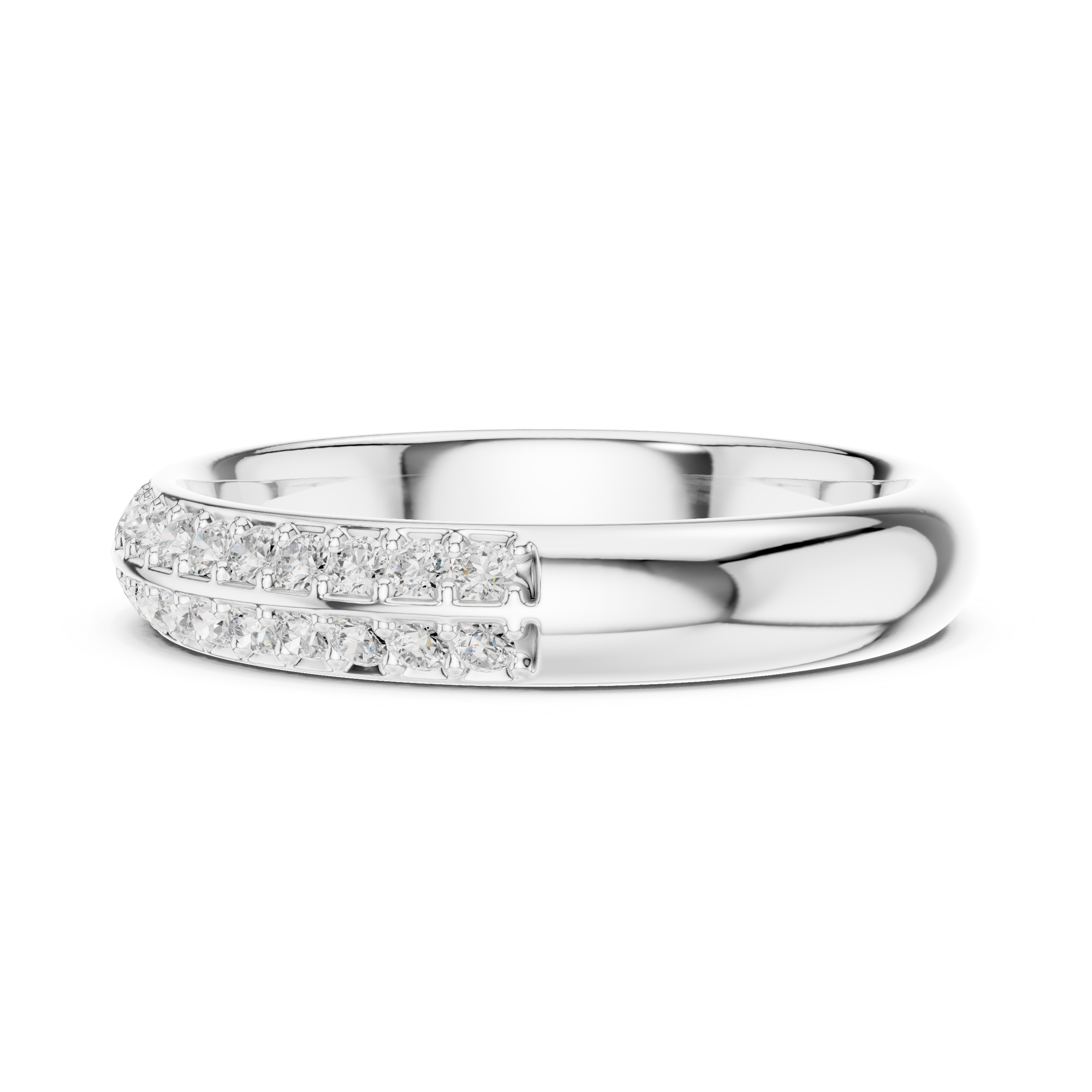 Double Row Pave Diamond Eternity Band