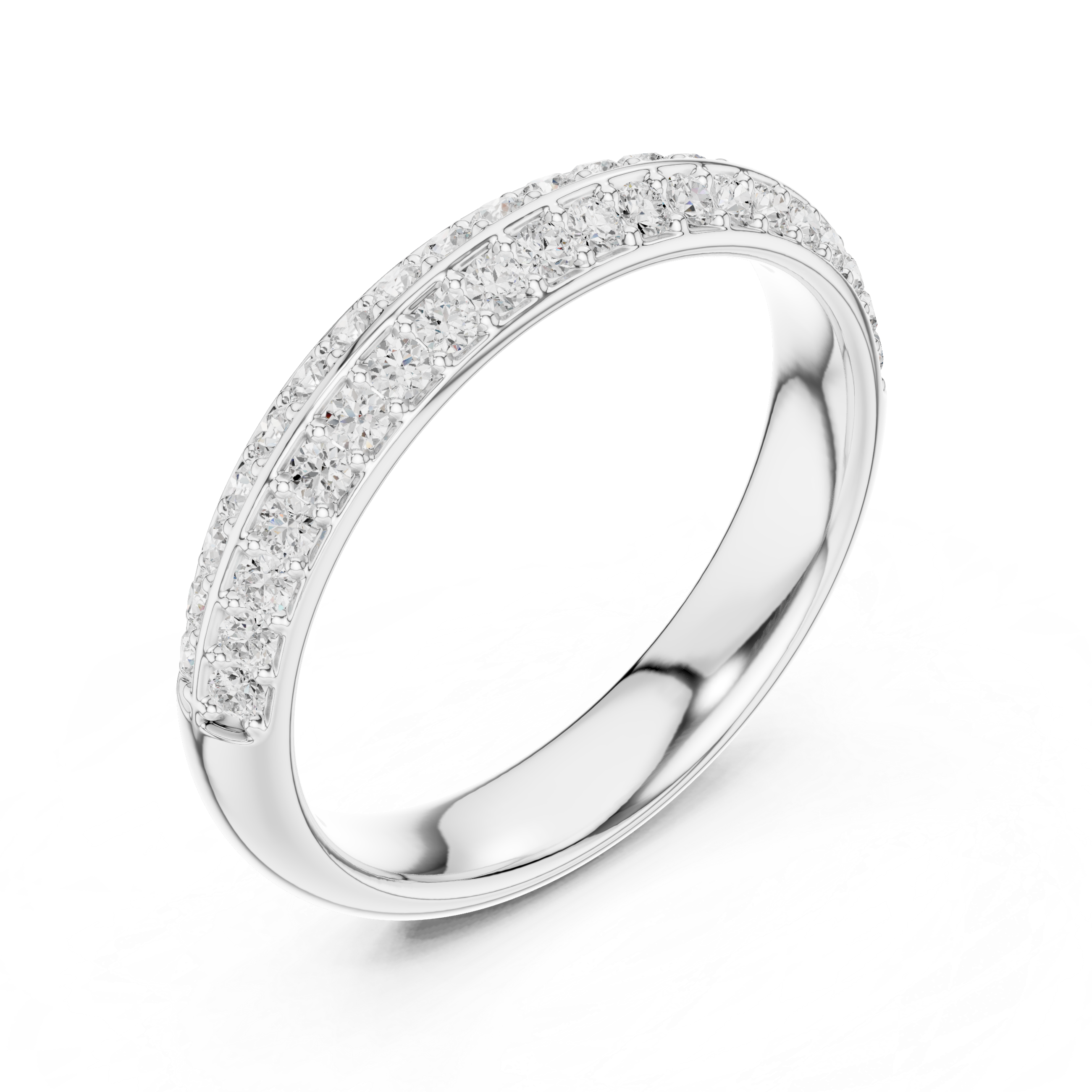 Double Row Pave Diamond Eternity Band