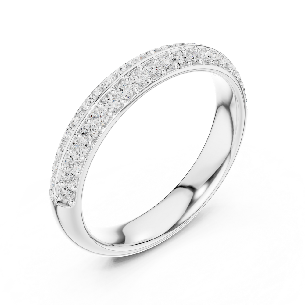 Double Row Pave Diamond Eternity Band