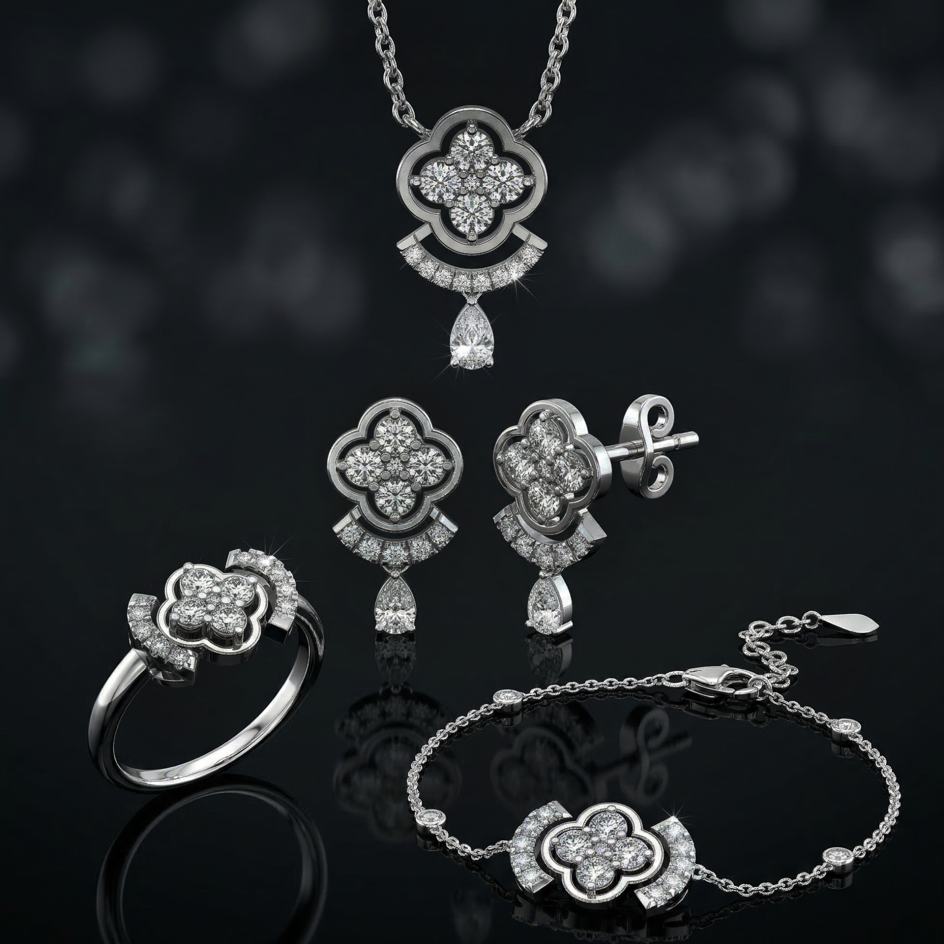 925 sterling silver Drop set