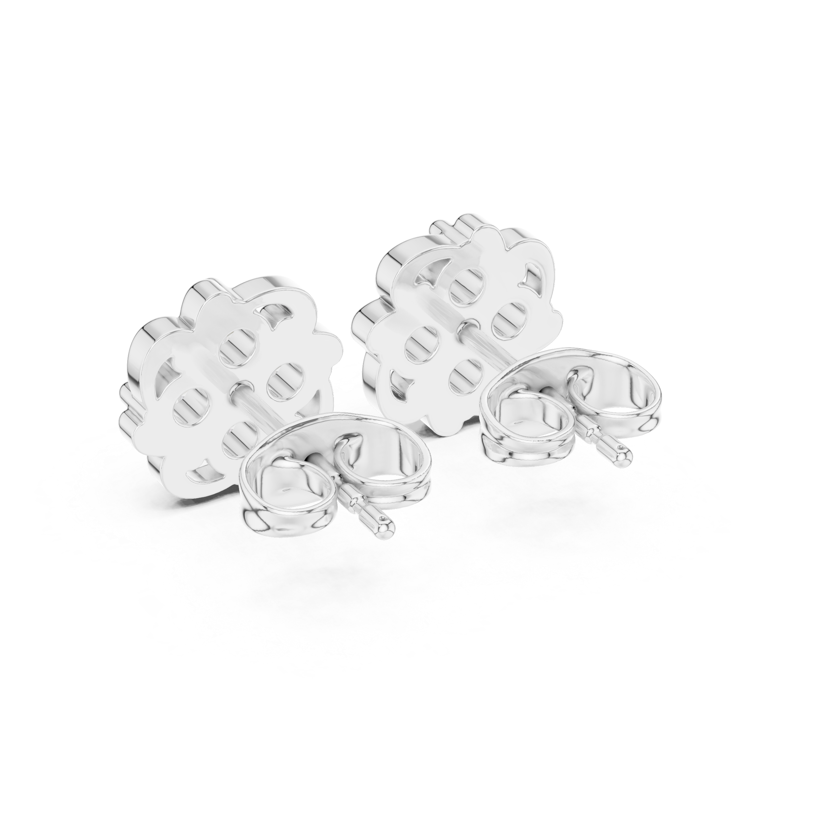 Floral filigree cluster stud earrings with intricate scrollwork detailing