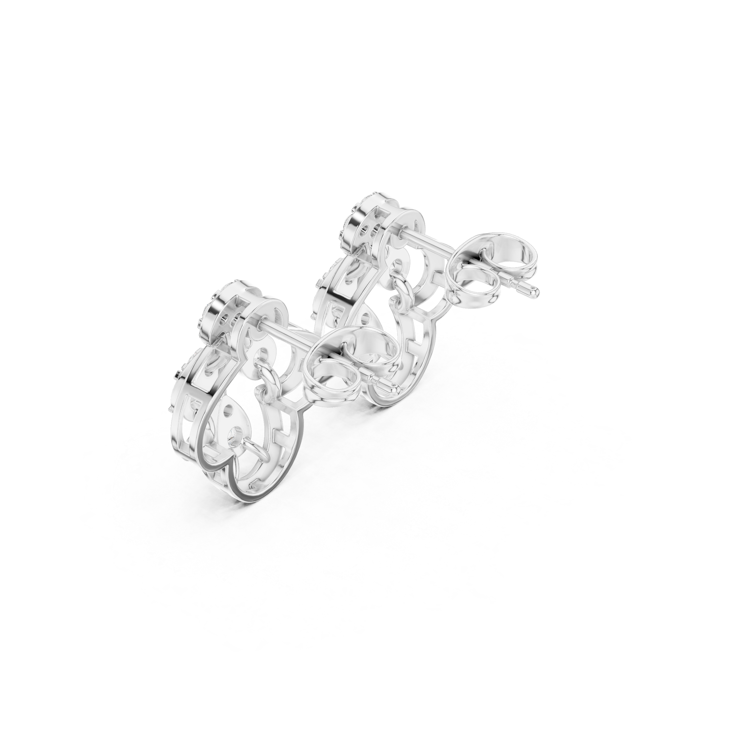 Floral hoop cluster earrings with sparkling stone detailing
