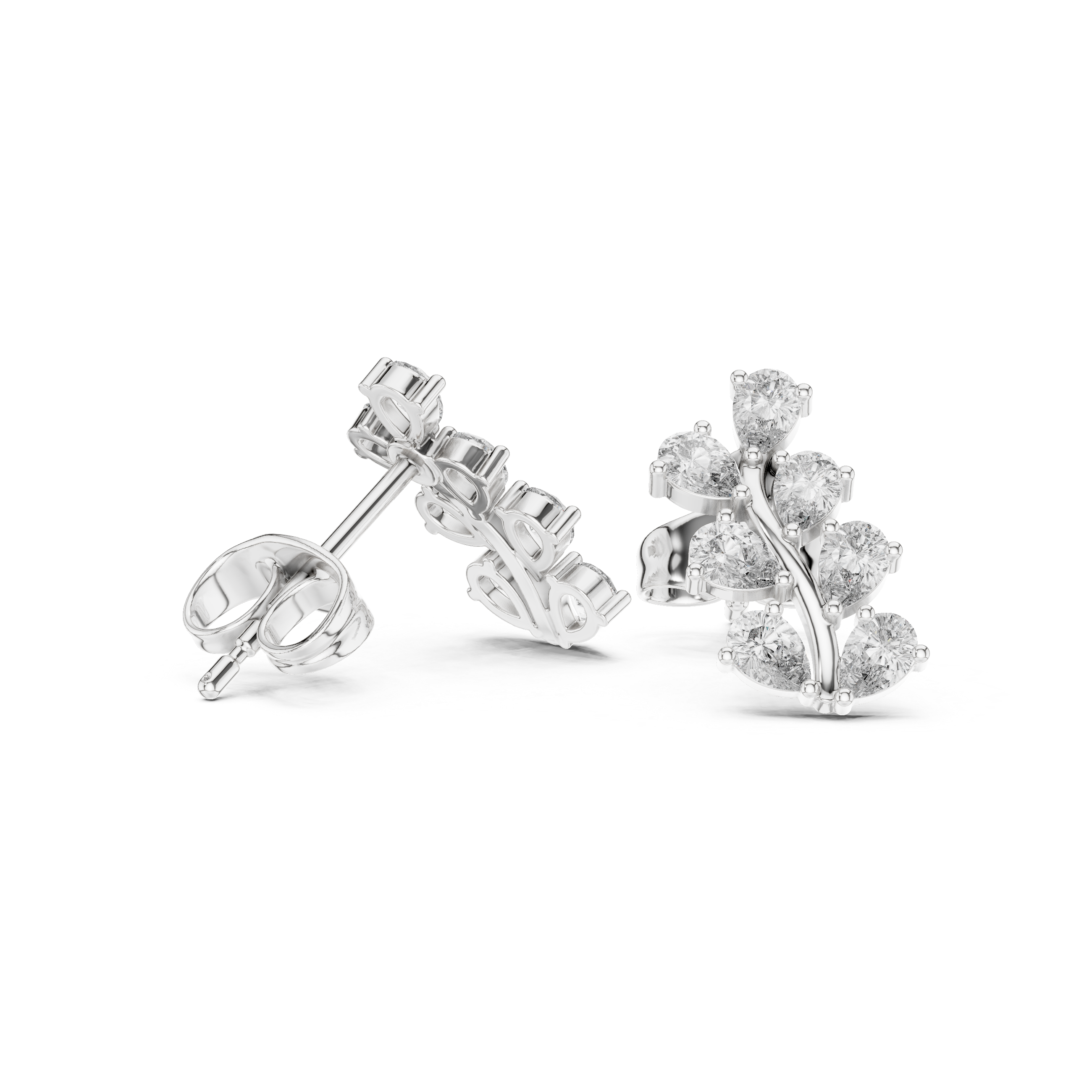 Elegant floral leaf cluster earrings for women