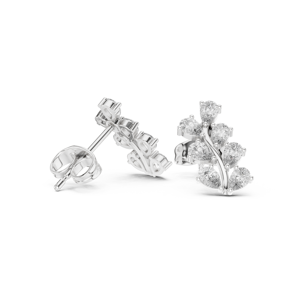 Elegant floral leaf cluster earrings for women