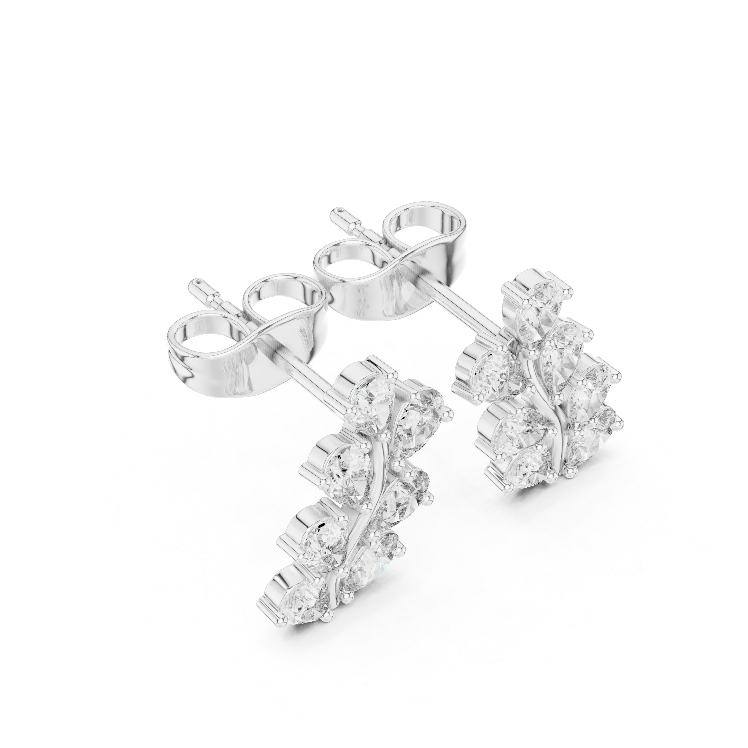 Elegant floral leaf cluster earrings for women